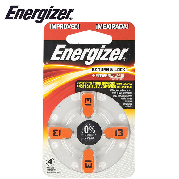 ENERGIZER HEARING AID BATTERY AZ13 ORANGE 4 PACK (MOQ 6)