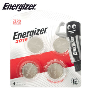 ENERGIZER CR2016 BP2 3V LITHIUM COIN BATTERY 4 PACK  (MOQ 12)