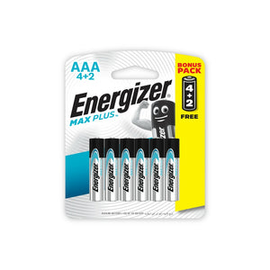 ENERGIZER MAXPLUS AAA - 6PACK 4+2 FREE (MOQ 12)