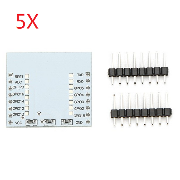 5Pcs Serial Port WIFI ESP8266 Module Adapter Plate With IO Lead Out For ESP-07 ESP-08 ESP-12