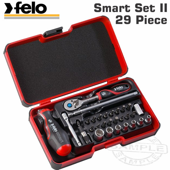 FELO 060 SMART II RATCH. SET 29PC BIT/SOCK. 1/4' STRONGBOX