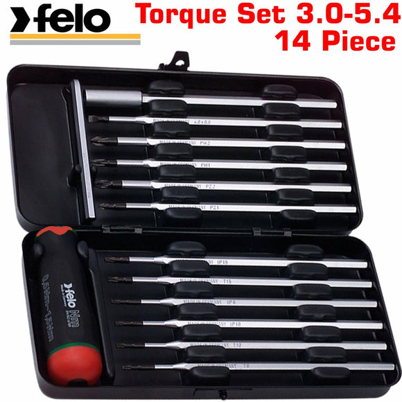 FELO 100 TOR. S/DRIVER SET 14PCS 3.0-5.4NM RED METAL BOX