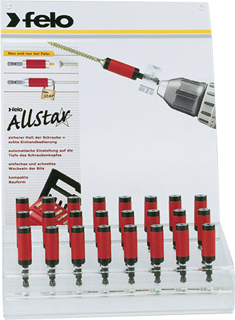 FELO 380 1/4'F MAG. BIT HOLDER 24PC STAR DISPLAY