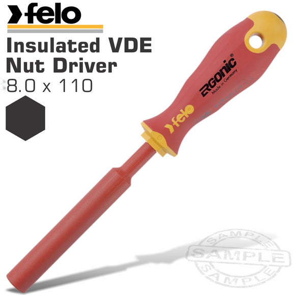 FELO 419 8.0X110 NUT DRIVER ERGONIC INSULATED VDE