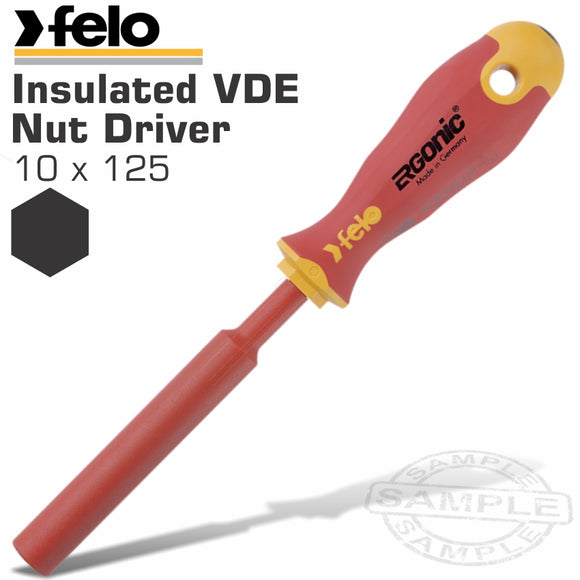 FELO 419 10X125 NUT DRIVER ERGONIC INSULATED VDE