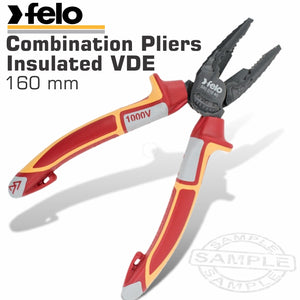 FELO PLIER COMB. 160MM INSULATED VDE