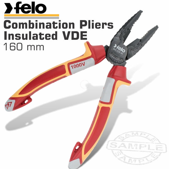 FELO PLIER COMB. 160MM INSULATED VDE