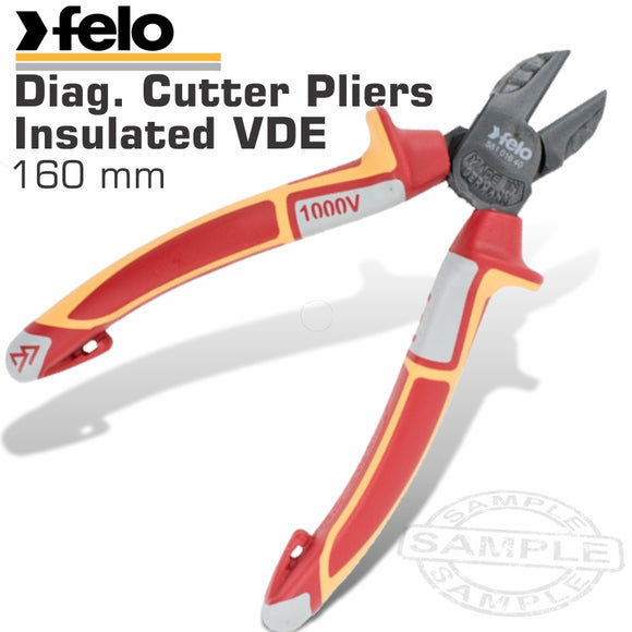 FELO PLIER DIAG. CUTTER 160MM INSULATED VDE