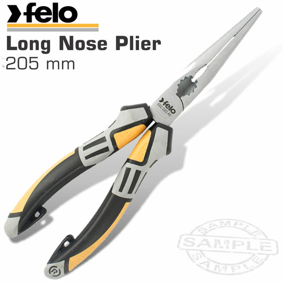 FELO PLIER LONG NOSE 205MM