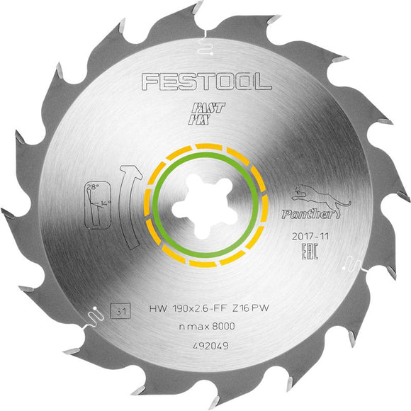 FESTOOL PANTHER SAW BLADE 190X2,6 FF PW16 492049