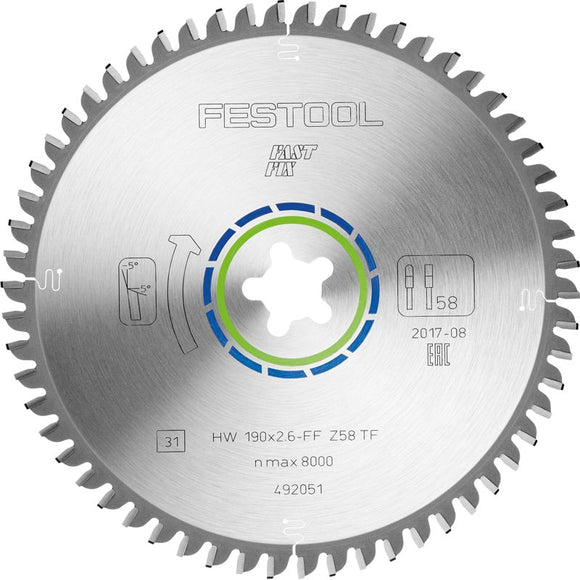 FESTOOL SPECIAL SAW BLADE 190X2,6 FF TF58 492051