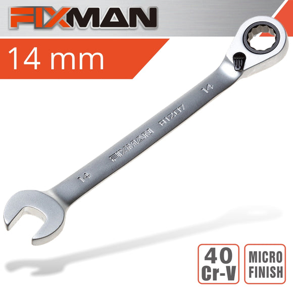 FIXMAN REVERSIBLE COMBINATION RATCHETING WRENCH 14MM