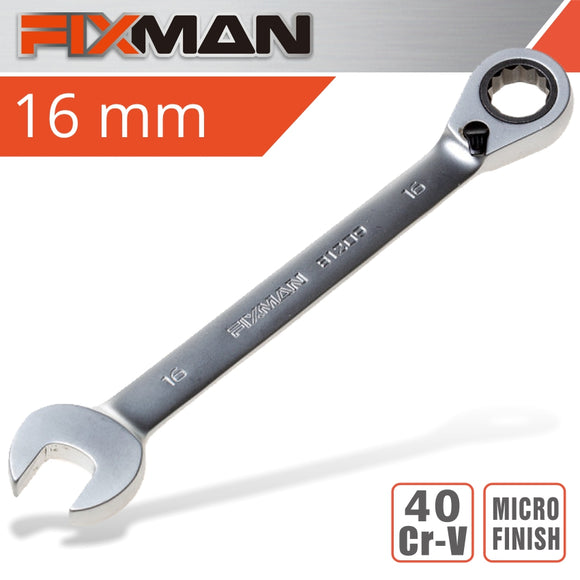 FIXMAN REVERSIBLE COMBINATION RATCHETING WRENCH 16MM