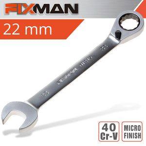 FIXMAN REVERSIBLE COMBINATION RATCHETING WRENCH 22MM