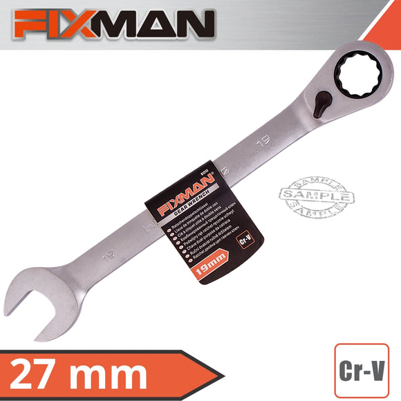 FIXMAN REVERSIBLE COMBINATION RATCHETING WRENCH 27MM
