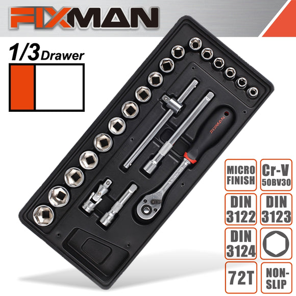 FIXMAN 22-PC 3/8' DR.SOCKETS & ACCESSORIES