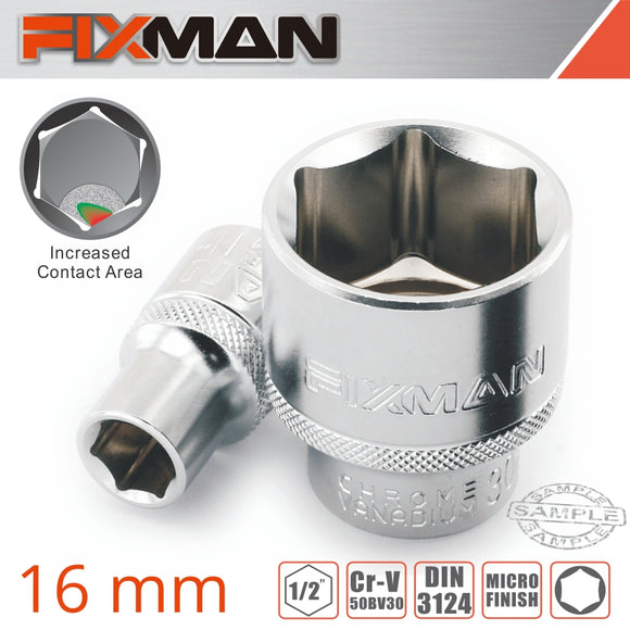 FIXMAN 1/2' DRIVE HEX SOCKET 16MM X 21.8MM