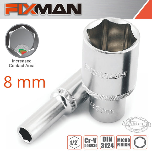 FIXMAN 1/2' DR DEEP SOCKET 8MM