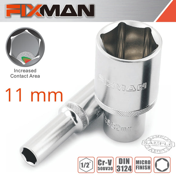 FIXMAN 1/2' DR DEEP SOCKET 11MM