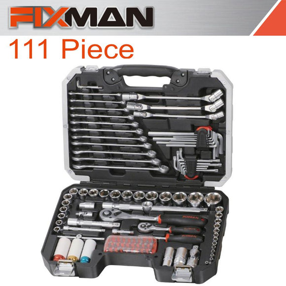 FIXMAN SOCKET TOOL SET 111PC 1/4'&1/2' DRIVE