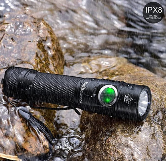 Sofirn SC31 Pro Rechargeable Flashlight, Super Bright Pocket Flashlight 2000 Lumens with SST40 6500K LED, Diffuser, Magnetic Tail Cap, for EDC Camping Fishing Dog Walking