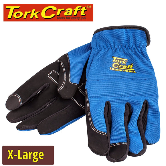 GLOVE BLUE WITH PU PALM SIZE X-LARGE MULTI PURPOSE