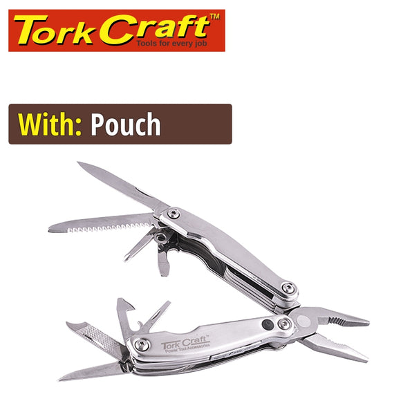 MULTITOOL SILVER MINI WITH LED LIGHT WITH NYLON POUCH IN BLISTER