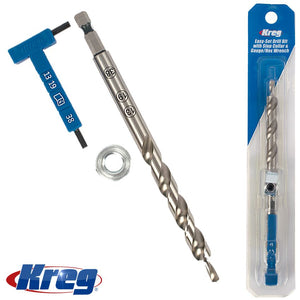 KREG EASY SET DRILL BIT WIHT STOP COLLAR & GAUGE/HEX WRENCH