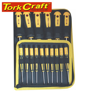 16PC SCREWDRIVER SET IN CANVAS BAG STANDARD & PRECISION SIZES INCL