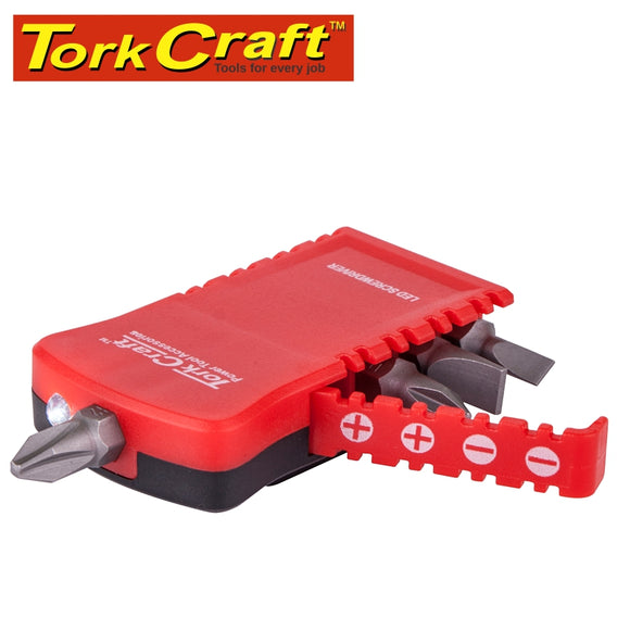 PORTABLE 4-IN-1 SCREWDRIVER SET PH/SL WITH LED;BELT CLIP.KEY RING