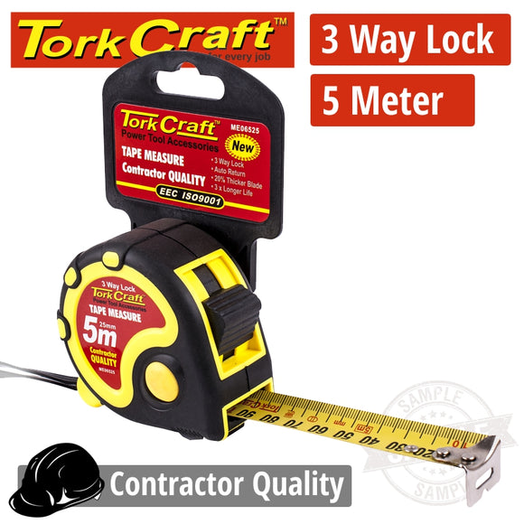 MEASURING TAPE MULTI LOCK 5M X 25MM LONG LIFE CONTRACTOR