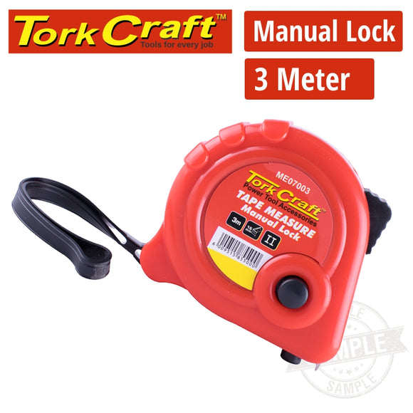 MEASURING TAPE MANUAL LOCK 3M X 16MM PLASTIC CASING