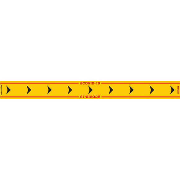 YELLOW ARROW RIGHT - 800MM X 80MM SOCIAL DISTANCING STRIPS