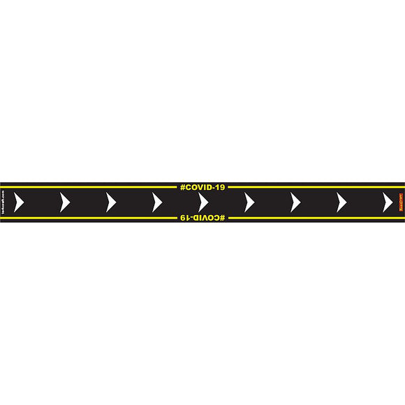 BLACK ARROW RIGHT - 800MM X 80MM SOCIAL DISTANCING STRIPS
