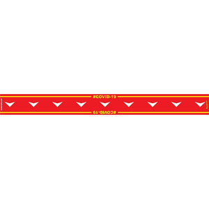 RED ARROW DOWN - 800MM X 80MM SOCIAL DISTANCING STRIPS