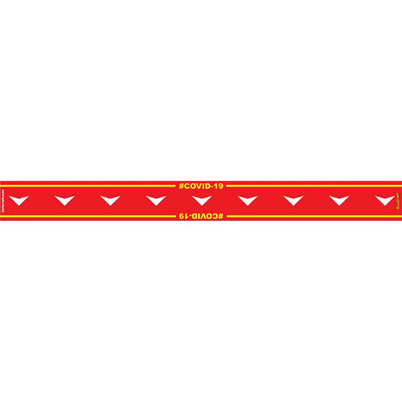 RED ARROW DOWN - 800MM X 80MM SOCIAL DISTANCING STRIPS