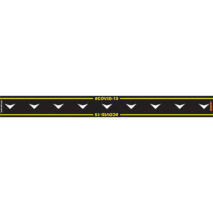 BLACK ARROW DOWN - 800MM X 80MM SOCIAL DISTANCING STRIPS