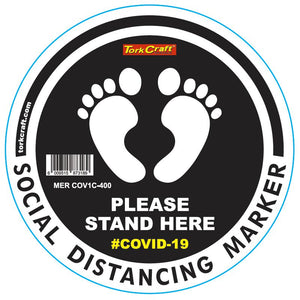 BLACK FEET STAND HERE - 400MM ROUND SOCIAL DISTANCING GRAPHIC