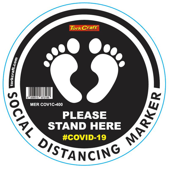 BLACK FEET STAND HERE - 400MM ROUND SOCIAL DISTANCING GRAPHIC