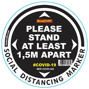 BLACK 1.5M APART - 300MM ROUND SOCIAL DISTANCING GRAPHIC