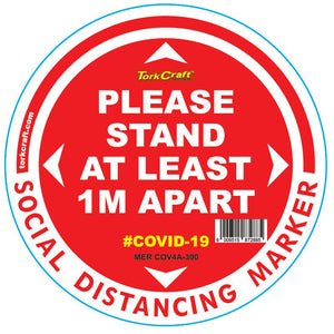 RED 1M APART - 300MM ROUND SOCIAL DISTANCING GRAPHIC