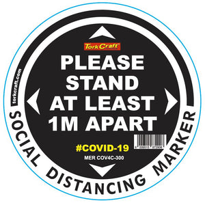 BLACK 1M APART - 300MM ROUND SOCIAL DISTANCING GRAPHIC