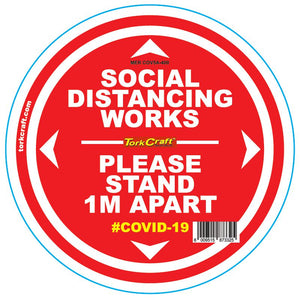 DOUBLE RED 1M APART - 400MM ROUND SOCIAL DISTANCING GRAPHIC