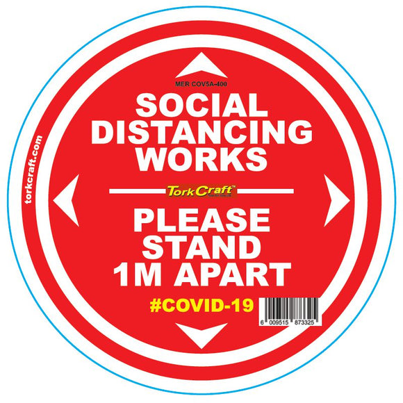 DOUBLE RED 1M APART - 400MM ROUND SOCIAL DISTANCING GRAPHIC