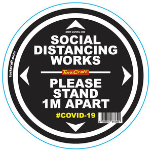DOUBLE BLACK 1M APART - 400MM ROUND SOCIAL DISTANCING GRAPHIC
