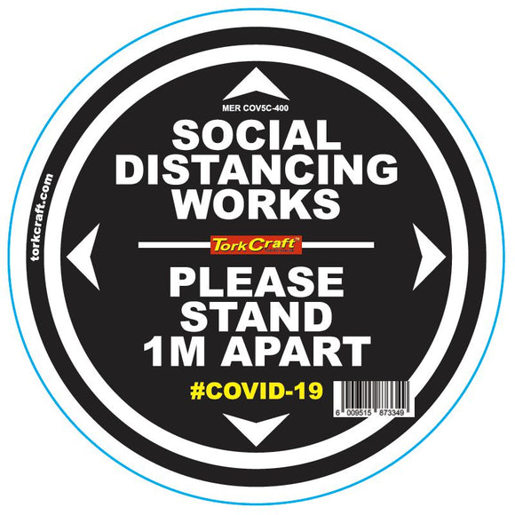 DOUBLE BLACK 1M APART - 400MM ROUND SOCIAL DISTANCING GRAPHIC
