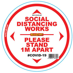 DOUBLE WHITE 1M APART - 400MM ROUND SOCIAL DISTANCING GRAPHIC