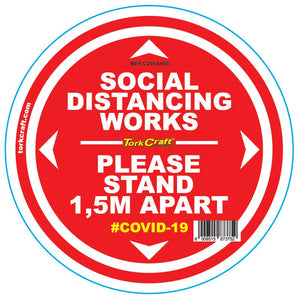 DOUBLE RED 1.5M APART - 400MM ROUND SOCIAL DISTANCING GRAPHIC