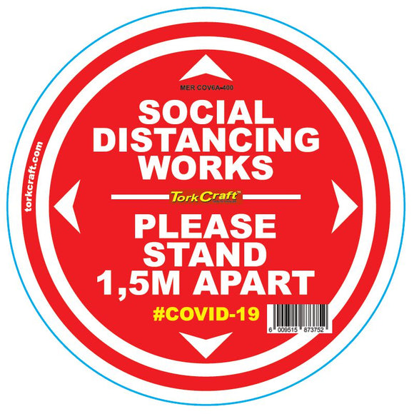 DOUBLE RED 1.5M APART - 400MM ROUND SOCIAL DISTANCING GRAPHIC