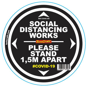 DOUBLE BLACK 1.5M APART - 300MM ROUND SOCIAL DISTANCING GRAPHIC